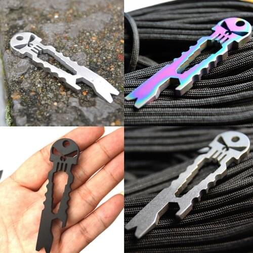 Skull Beer Bottle Opener Prybar Pry bar Crowbar multi pocket tool pendant keyring gadget camp hike outdoor