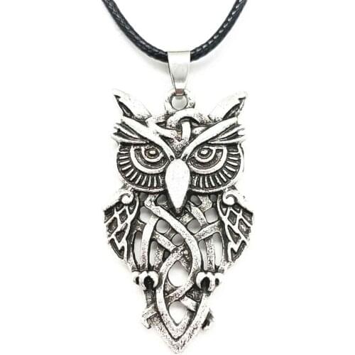 Owl Pendant Irish Knots Lucky Nordic Vikings Runes Amulet Pendant Talisman Necklaces For Women 2021 Trend Fashion
