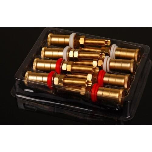 8pcs/set Gold Plated Copper Speaker Binding Posts Terminal Connectors WBT style