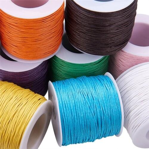 100Yard 1mm Waxed Cotton Cord Thread String Strap for Jewelry Making DIY Bracelet Necklace Jewelry Findings Accessories