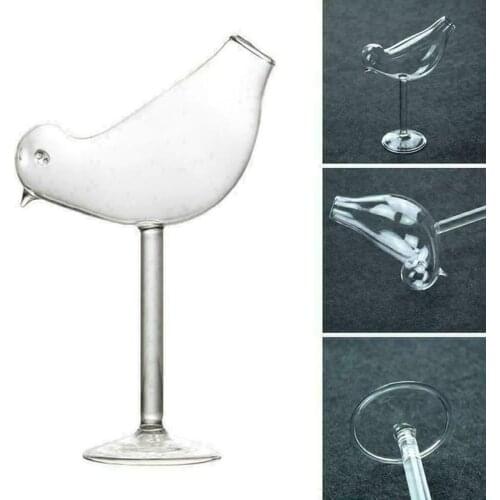 200ml Bird Shaped Glass Cup Goblet Whiskey Beer Drinking Cup Transparent Lead-free High Shed Cocktail Wine Creative Glass Cup