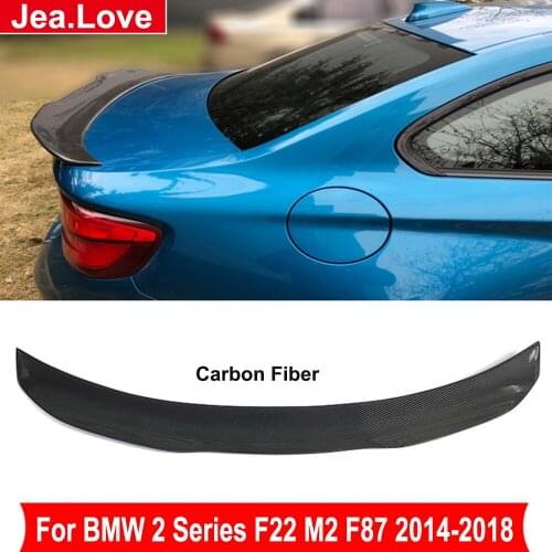 PSM Style Real Carbon Fiber Rear Wing Spoiler Back Trunk Wing Tail Decoration For BMW 2 Series F22 M2 F87 2014-2018