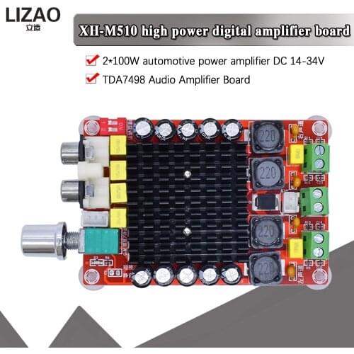 Smart Electronics TDA7498 DC14-34V Amplifier Board Of Class D 2X100W Dual Channel Audio Stereo Amplifier Board Xh-M510