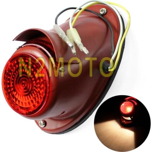 12V Red Retro Motorcycle Taillight Brake Lamp Rear Fender License Plate Light for K750 KS750 Dnepr Ural Sidecar Wehrmacht BW40