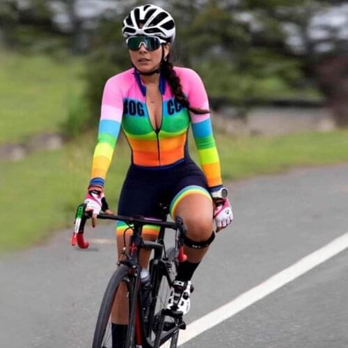 2021 Sexy Cycling Jersey Skinsuit Woman Summer Bike Clothing Cyclist Jumpsuit Cycling Wear Female Sports Shorts Long Sleeve Sets