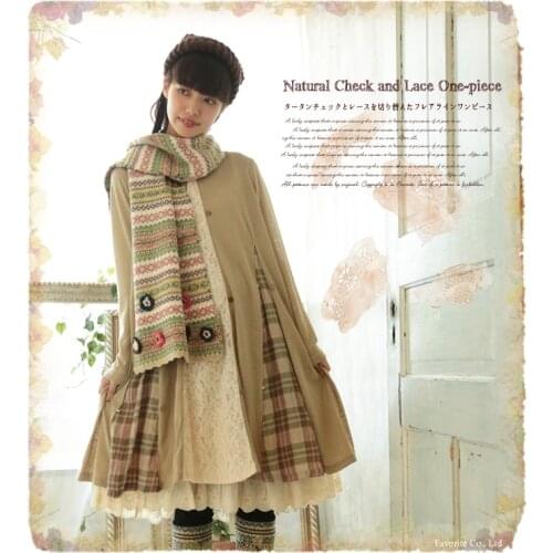 Patchwork plaid embroidery vestidos longo retro sweater tunique vestido de renda renda pin up vintage fringe autumn winter dress