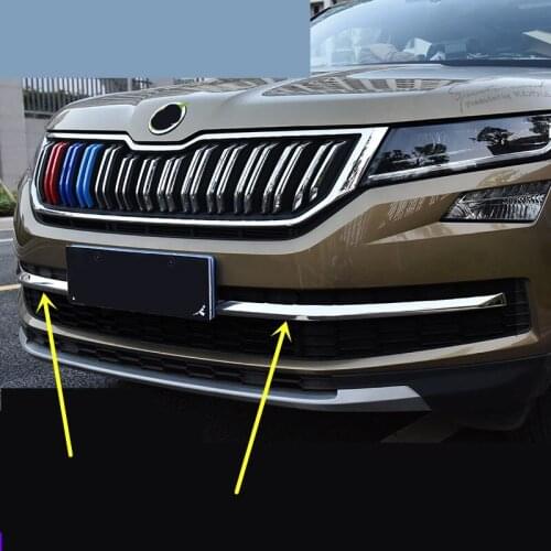 1Pair Bumper Protective Mouldings Front Tail Fog Light /Lamp Decoratd Frame For Skoda Kodiaq CA159
