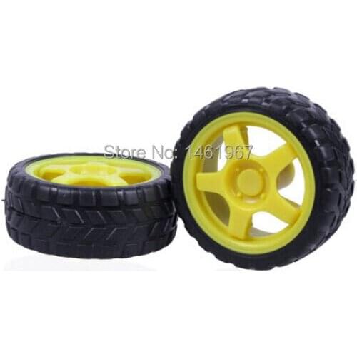 10pcs/lot Smart car TT wheels geared motor wheel motor tire