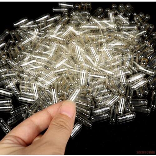 1000Pcs High Quality Medicinal Gelatin Empty Hard Gelatin Capsule Medicine Capsule 0# Transparent Empty Pill