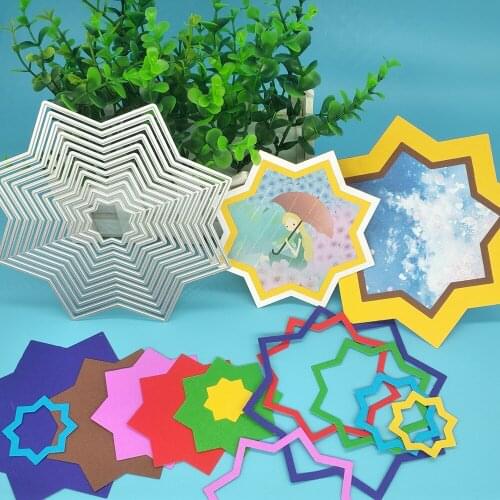 11 layers 8-corner set star photo frame decoration metal cutting mold scrapbook photo album decoration DIY handmade art