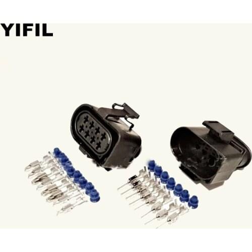 2/4/10set/lot 8 Pin/Way Female Male 3.5m Oil Nozzle Fuel Spray Nozzle Plug Diesel Common Rail Crankshaft Sensor Connector For VW