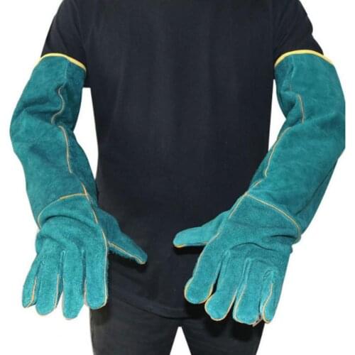 2Pcs/Pair Animal Protection Reptile Handling Blue Long Gloves Anti-bite Protective Cover Clean Pet Nest And Feeding Supplies