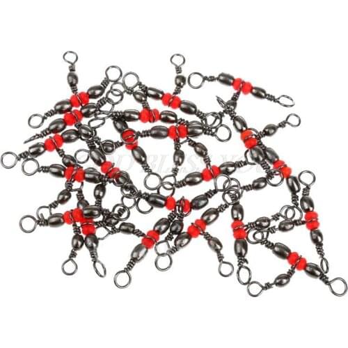 20PCS 3 Way Brass Fishing Rolling Barrel Swivel Bearing Connector Solid Ring New Fishing Hook Pesca Drop Shipping