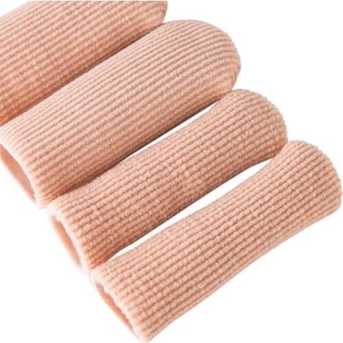 2021 New Fabric Cover Ribbed Knit Gel Finger Toe Separator Cap Protector Cover Sleeves Tube Foot Care Tools