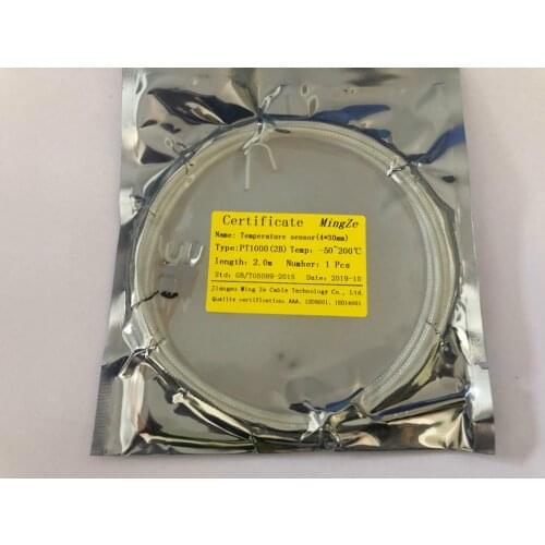 2m PT1000 PT100 Probe 4mm*30mm RTD Platinum Resistance Sensor 2 Wires Thermocouple