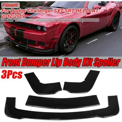 3PCS Car Front Bumper Spoiler Splitter Lip Diffuser Protector Cover Guard For Dodge For Challenger SXT SRT HELLCAT 2012-2019