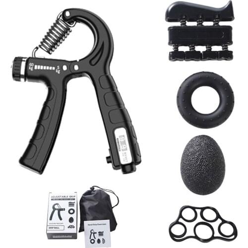 5PC/Set Grip Fitness Expander Adjustable Hand Grip Set Finger Forearm Strength Muscle Recovery Heavy Gripper Exerciser Trainer