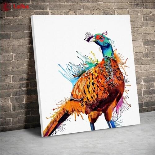 Diy diamond embroidery Abstract art colorful peacock diamond painting full square mosaic 5d picture of rhinestone cross stitch