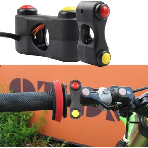 12V Aluminum Motorcycle 7/8" 22mm Handlebar Switches Headlight Hazard Brake Fog Lights Horn ON OFF Start Switch 3 Buttons