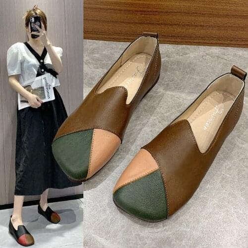 Women Slip On Ballet Flat Loafers Autumn Ladies Soft Casual Moccasins Female Fashion Comfort Woman Shoes Retro Plus Size fgh6