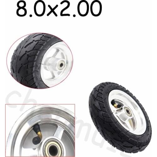 8x2.00 tubeless explosion-proof rubber tire with alloy bearing for Kugoo C3 S3 S2 MINI electric scooter modified parts