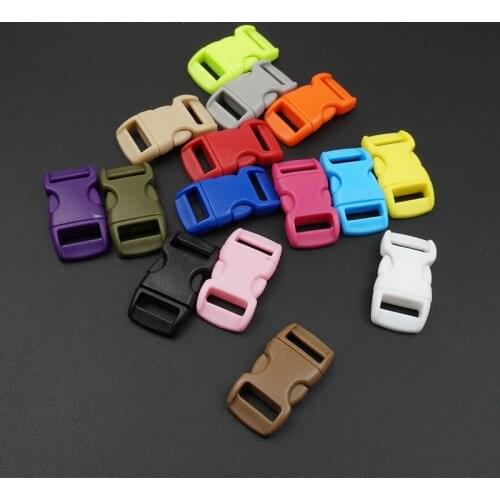 10Pcs 10mm Side Release Buckle Curved Parachute 550 Paracord Bracelet DIY Dog Collar Strap Webbing Outdoor Camp
