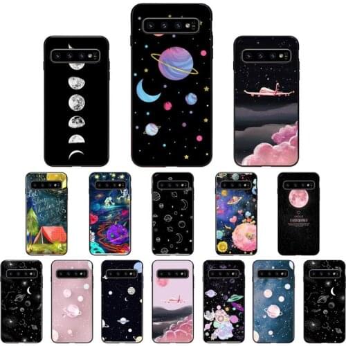 Moon stars space Cloud Plane astronaut Phone Case For Samsung Galaxy S10E S20 Ultra S10 S21 S7 S8 S9 Plus S21Plus S20FE