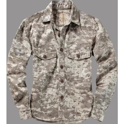 Davidyue 2020 Spring Korean style camouflage printed caego shirts men casual loose camouflage Tooling shirts for men,size M-XXXL