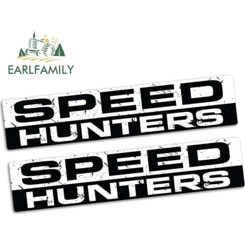 EARLFAMILY 15cm x 3.2cm SPEED HUNTERS Sticker Vinyl JDM Funny Racing Bumper Car Truck 4x4 Speed Decal Car Stickers 2pcs