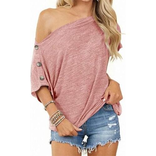 80%HOT Tops Off Shoulder Easily Match Cotton Blend Oversize Loose Fit Off Shoulder Top for Casual