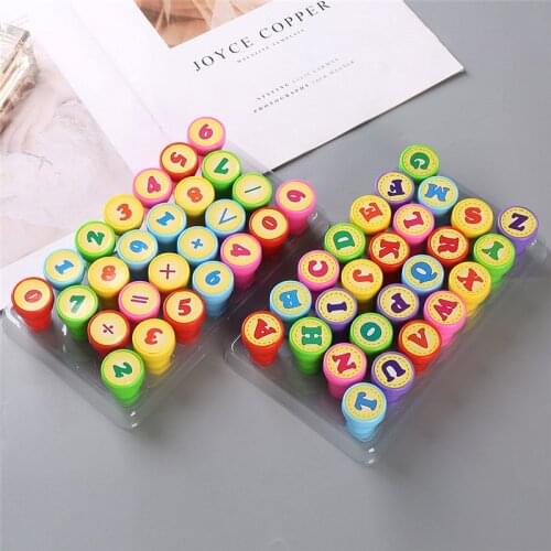 Creative 26 Pcs/Set Letter Digital Children Stamps Toys DIY Colorful Cartoon Letter Digital Stamp Craft Education Learning Toys