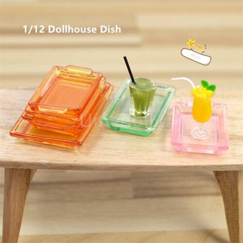 4PCS/SET 1/12 Scale Miniature Dollhouse Dish for Doll House Pretend Play Mini Kitchen Tbaleware Cooking Utensil Accessories Toy