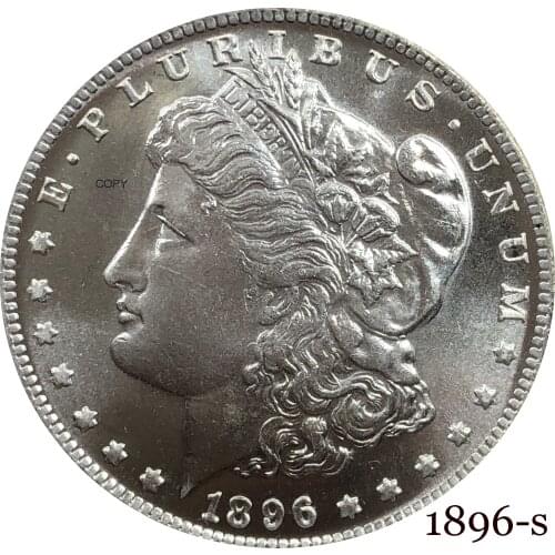 United States Of America 1896 S Morgan One Dollar US Coin Liberty Cupronickel Silver Plated In God We Trust Copy Coin
