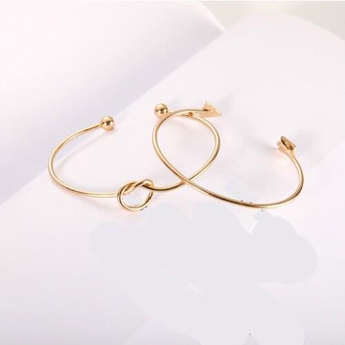 Set Wholesale Sales Punk 2018 Fashion New Bracelets Wild Simple Color Protection Electric Arrow Knot Open Mouth Ladies