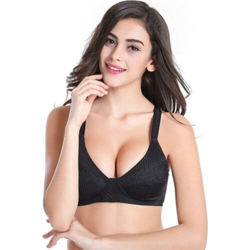 2020 New Arrival Vanlo Brand Women Fashion Wire Free Glossy Bra 75-95BCDEF Women Underwear Solid Embrodery Bras