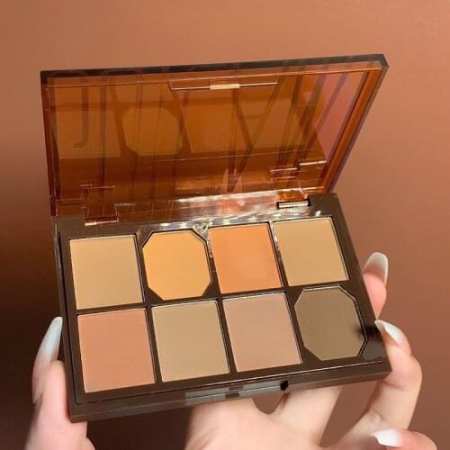 GUICAMI Eyeshadow Palette 8 Colors Matte Earth Color Brown Bean Paste Eye Shadow Long Lasting Makeup Shimmer Eye Shadow TSLM1