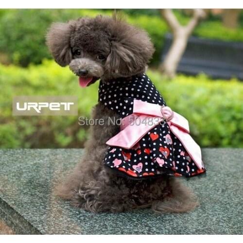 Pet Dogs Princess Dress with Bling Bows Puppy Doggie Clothes Summer XS-XL