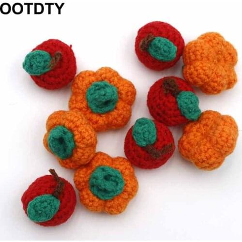 Handmade Crochet Pumpkin/Fruit Chewable Knitting Wool Beads DIY Baby Pacifier Chain Accessories Infant Newborns Teether Toy Gift
