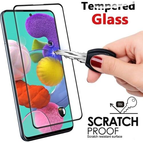Full Cover Tempered Glass For Samsung Galaxy A51 A71 A41 A01 A81 A91 A01 A50 A70 Glass Screen Protector For Galaxy A51 A515F