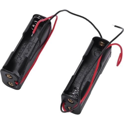 Retail 2Pcs Double Side Opening Frame 2 x 1.5V AA Battery Case Holder Black