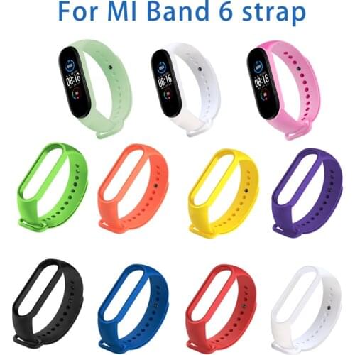 Replacement TPU Solid Strap For Mi Band 6 Strap Silicone Wrist Strap Colorful Smart Watch For Xiaomi Bracelet 6 Wristbands