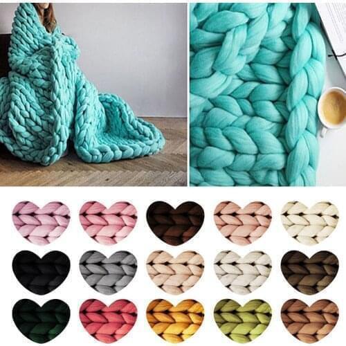 250g Super Thick Natural Wool Chunky Yarn Felt Wool Roving Yarn Spinning Hand Knitting Spin Yarn Winter Warm Diy Blanket Supply