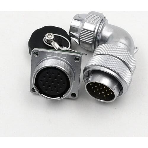 WEIPU WF24 TU+Z Waterproof Electrical Connector M24 2 3 4 9 10 12 19 Pin 90 Degree Right Angle Aviation Male Plug Female Socket