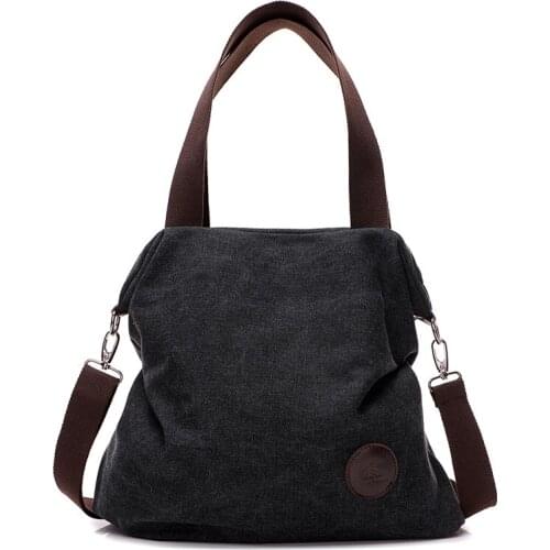 Women Canvas Solid Shoulder Bag Fashion Casual Hobos Handbags High Quality Large capacity Tote Crossbody Bags