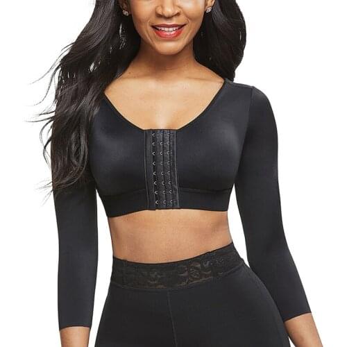 Ladies Front Closure long Sleeve Fitness Vest Elastic Posture Correction Shapewear Wirefree Gathered Bra womens bra
