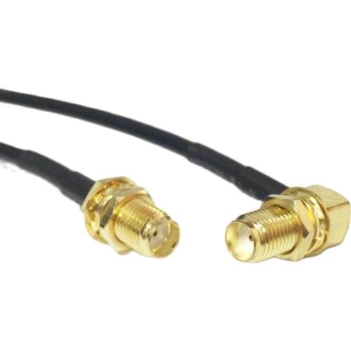 1PC New SMA Female Jack nut To SMA Female Jack Right Angle Connector RG174 Cable 20CM 8" Adapter Wholesale Fast Ship