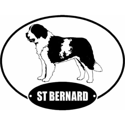 18CM*13.7CM Saint Bernard Dog Decoration Fashion Waterproof Car Sticker Black/Silver C2-3302