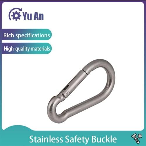 Stainless Steel Rock Climbing Safety Buckle Quick Hanging Mountaineering Buckle Quick/Slow Falling Safety Spring Buckle 2PCS