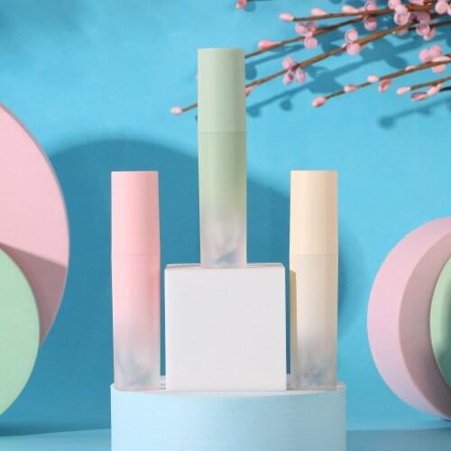 3ml Petg Matte Gradient Color Lip Glaze Tube Plastic Lip Gloss Cosmetic Packaging Container Tube Bottle