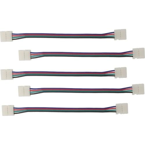 5Pieces 15CM 4Pin Wide 10mm 5050 3528 LED RGB Strip Extension Cable Wire Connector